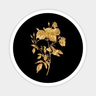 Vintage Gilded Ternaux Rose Bloom Botanical Gold Leaf Magnet